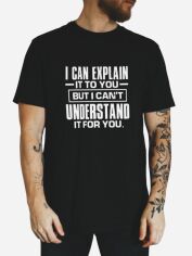 Акція на Футболка бавовняна довга чоловіча Ctrl I can explaine... CNTRLB10029 S Чорна з принтом від Rozetka