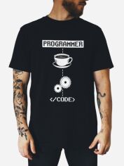 Акція на Футболка бавовняна довга чоловіча Ctrl Programmer CNTRLB10015 M Чорна з принтом від Rozetka