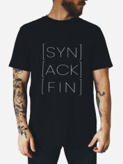 Акція на Футболка бавовняна довга чоловіча Ctrl Syn Ack Fin CNTRLB10021 2XL Чорна з принтом від Rozetka