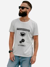Акція на Футболка бавовняна довга чоловіча Ctrl Programmer CNTRLW10012 XL Біла з принтом від Rozetka