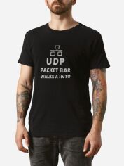 Акція на Футболка бавовняна довга чоловіча Ctrl UDP CNTRLB10028 L Чорна з принтом від Rozetka