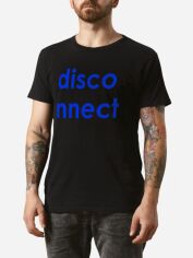 Акція на Футболка бавовняна довга чоловіча Ctrl disconnect CNTRLB10034 M Чорна з принтом від Rozetka