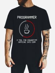 Акція на Футболка бавовняна довга чоловіча Ctrl Programmer CNTRLB10042 2XL Чорна з принтом від Rozetka