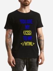 Акція на Футболка бавовняна довга чоловіча Ctrl You are my... CNTRLB10007 L Чорна з принтом від Rozetka