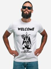 Акція на Футболка бавовняна довга чоловіча Ctrl Welcome CNTRLW10007 2XL Біла з принтом від Rozetka