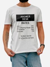 Акція на Футболка бавовняна довга чоловіча Ctrl Answer desk rates... CNTRLW10041 XL Біла з принтом від Rozetka