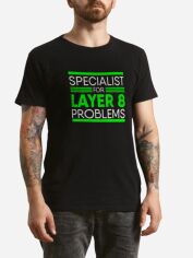 Акція на Футболка бавовняна довга чоловіча Ctrl Specialist for layer 8 problems CNTRLB10031 M Чорна з принтом від Rozetka