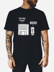 Акція на Футболка бавовняна довга чоловіча Ctrl I am your father... CNTRLB10045 2XL Чорна з принтом від Rozetka
