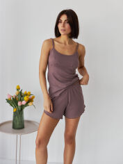 Акція на Піжама (майка + шорти) жіноча BARWA garments 0353/354 L Коричнева від Rozetka