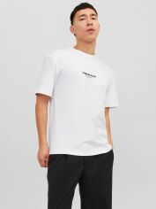 Акція на Футболка бавовняна довга чоловіча Jack & Jones 12240121 S Біла від Rozetka