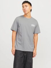 Акція на Футболка бавовняна довга чоловіча Jack & Jones 12151955 XL Сіра від Rozetka