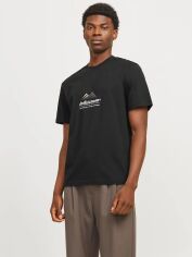Акція на Футболка бавовняна довга чоловіча Jack & Jones 12266473 S Чорна від Rozetka