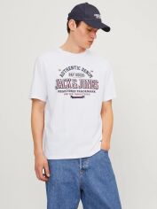 Акція на Футболка бавовняна довга чоловіча Jack & Jones 12254862 S Біла від Rozetka