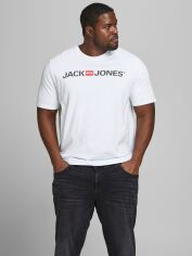 Акція на Футболка бавовняна довга чоловіча Jack & Jones 12184987 4XL Біла від Rozetka