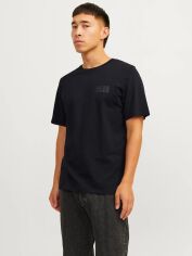 Акція на Футболка бавовняна довга чоловіча Jack & Jones 12151955 XL Чорна (5715602802161_small logo) від Rozetka
