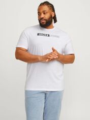 Акція на Футболка бавовняна довга чоловіча Jack & Jones 12243630 5XL Біла від Rozetka