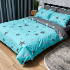 Акція на Комплект постільної білизни Moon&Star King Size 220x240 наволочки 2х40х60 Бязь Gold Люкс Starry Skies (MS-820007000) від Rozetka