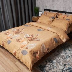Акція на Комплект постільної білизни Moon&Star King Size 220x240 наволочки 4х70х70 Мікросатин Premium Amber Leaf (MS-820007494) від Rozetka