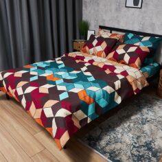 Акція на Комплект постільної білизни Moon&Star King Size 220x240 наволочки 2х40х60 Мікросатин Premium Modern Chaos (MS-820007910) від Rozetka