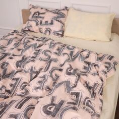 Акція на Комплект постільної білизни MirSon King Size 220х240 см 22-1358 letter Сатин від Rozetka
