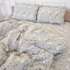Акція на Комплект постільної білизни Mirson King Size 220х240 см 17-0660 Gray Sky Бязь від Rozetka