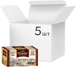 Акція на Упаковка чорного пакетованого чаю Edems Gold Earl Grey 25 пакетиків х 5 пачок від Rozetka