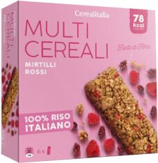 Акція на Батончик Cerealitalia мультизерновий Day by Day червоні ягоди з вітамінами та мінералами 126 г від Rozetka