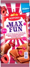 Акція на Шоколад молочний Корона Max Fun c мармеладом зі смаком вишні 150 г від Rozetka