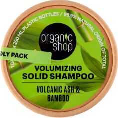 Акція на Твердий шампунь Organic Shop Вулканічний попіл і бамбук для об'єму волосся 60 мл від Rozetka
