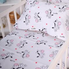 Акція на Простирадло MirSon полуторне 150x220 см Kids Time 20-0040 Cute white zebra бязь від Rozetka