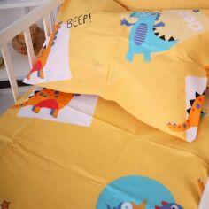 Акція на Простирадло MirSon полуторне 150x220 см Kids Time 20-0033 Good dinosaur бязь від Rozetka