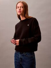 Акція на Світшот на флісі жіночий Calvin Klein Archive Logo Fleece 112162410 S Чорний від Rozetka