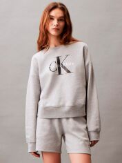 Акція на Світшот на флісі жіночий Calvin Klein Monogram Logo Fleece 11162040 L Сірий від Rozetka