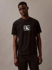 Акція на Футболка бавовняна довга чоловіча Calvin Klein Flocked Monogram Logo Graphic Classic 51124664 XL Чорна від Rozetka