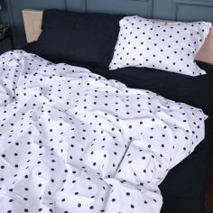 Акція на Постельное белье 22-1371 Black &amp; White Spots сатин MirSon Двуспальный евро комплект King Size від Podushka