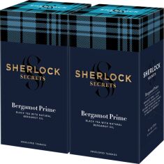 Акція на Упаковка чорного чаю Sherlock Secrets Bergamot Prime з натуральним маслом бергамота 2 пачки по 2 г х 22 саше від Rozetka