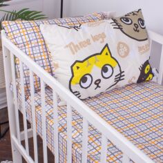 Акція на Простирадло на резинці MirSon Бязь Kids Time 18-0007 Cool Cat висота 25 см 90х190 см від Rozetka