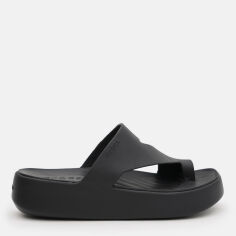 Акція на Жіночі шльопанці для пляжу Crocs Getaway Platform Toe Loop Blk 210834-001 36-37 (W6) 22 см Black від Rozetka