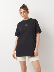 Акція на Футболка бавовняна оверсайз довга жіноча Kappa Sport Logo 126770-99 46-48 Чорна від Rozetka