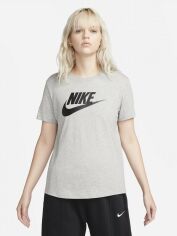 Акція на Футболка бавовняна жіноча Nike Sportswear Essentials Logo DX7906-063 L Сіра від Rozetka