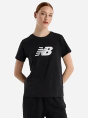 Акція на Футболка бавовняна жіноча New Balance Sport Jersey Logo WT43582BK S Чорна від Rozetka