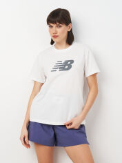 Акція на Футболка бавовняна жіноча New Balance Sport Jersey Logo WT43582WT S Біла від Rozetka