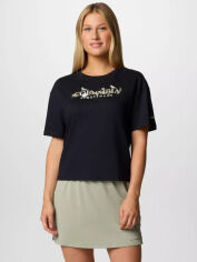 Акція на Футболка бавовняна жіноча Columbia Rolling Bend Graphic Relaxed Crop SS 2119991CLB-010 S Чорна від Rozetka