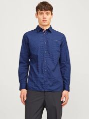 Акція на Сорочка бавовняна чоловіча Jack & Jones 12235969 M Синя від Rozetka