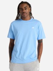 Акція на Футболка бавовняна довга чоловіча New Balance Sport Essentials Cotton MT41509ELE S Світло-блакитна від Rozetka