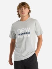 Акція на Футболка бавовняна довга чоловіча New Balance Sport Graphic MT51940AG M Сіра від Rozetka