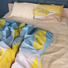 Акція на Комплект постільної білизни MirSon King Size 220x240 см 17-0737 Golden Feathers бязь від Rozetka