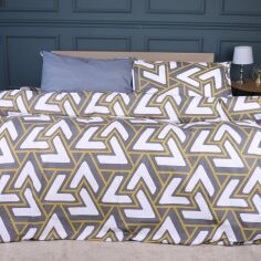 Акція на Комплект постільної білизни MirSon King Size 220x240 см 17-0740 Golden Triangles Ranforce Elite від Rozetka