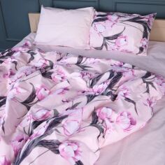 Акція на Комплект постільної білизни MirSon King Size 220x240 см 17-0744 Pink Tulips бязь від Rozetka