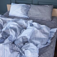 Акція на Комплект постільної білизни MirSon King Size 220x240 см 17-0748 Circles in Checks бязь від Rozetka